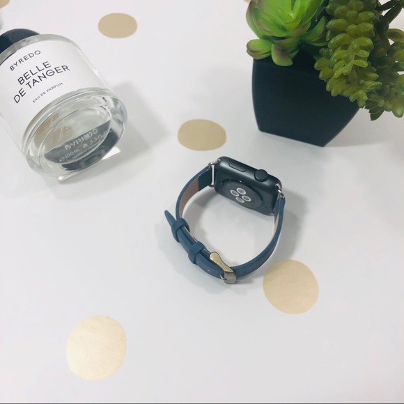 {HALLIE} Apple Watch Band / Leather denim blue - Picture 6 of 8
